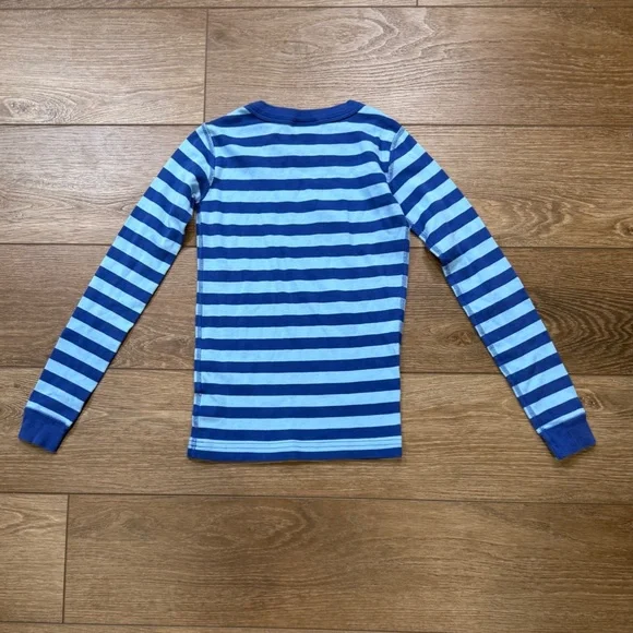 Hanna Andersson 2-Piece Long John Blue Striped Pajama Set, Organic Cotton, sz 10 - Picture 9 of 15